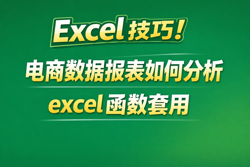 Excel 技巧！电商数据报表如何分析 excel，函数套用